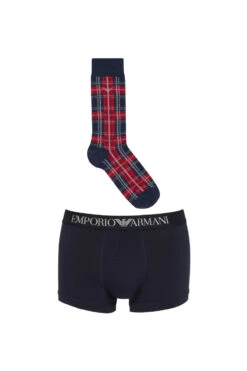 Emporio Armani Men's Tartan Trunk Gift Set -Fashion Panty Shop 112007 3F514 59036 1