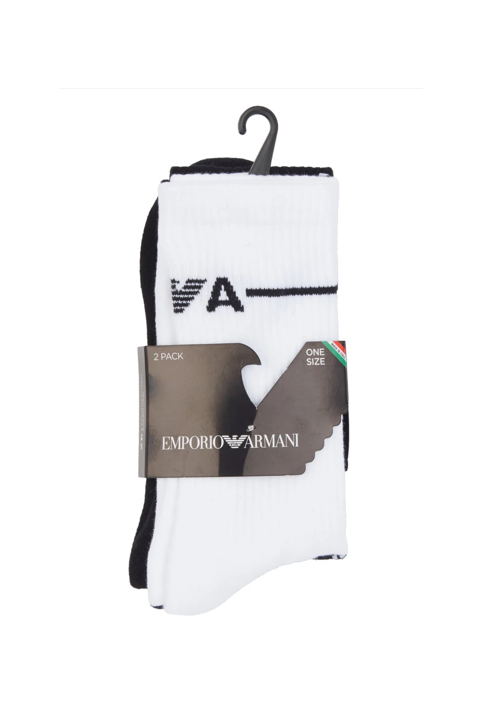 Emporio Armani 2 Pack Men's Knit Crew Sock 4 Emporio Armani 2 Pack Men's Knit Crew Sock - Image 2