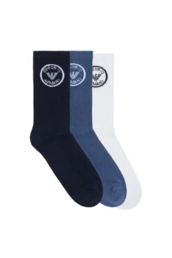 Emporio Armani Men's 3 Pack Knit Short Sock