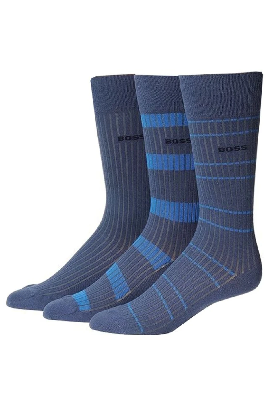 BOSS 3 Pack Men's Fine Rib Socks 3 BOSS 3 Pack Men's Fine Rib Socks