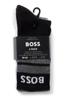 Boss 3 Pack Men's Rib Stripe Sock -Fashion Panty Shop 50515143 961 2