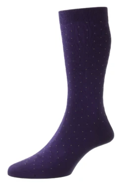 Pantherella Men's Gadsbury Pindot Sock -Fashion Panty Shop 53611 GADSBURY 100 PURPLE V3 DIGITAL 08478658 7394 4e9e 8965 f7289e5006b0