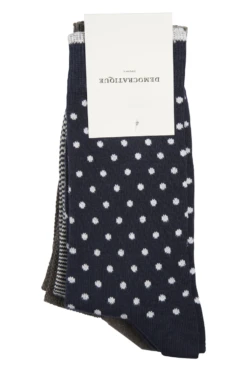 Democratique 3 Pack Men's Stripe/Polka Dot/Pique Sock