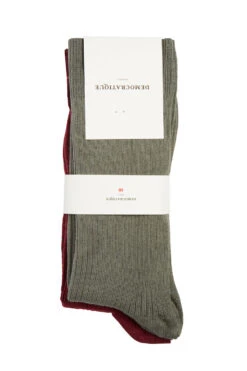Democratique 2 Pack Men's Fine Rib Sock