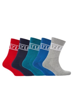 Lyle & Scott 5 Pack Men's Ray Contrast Logo Tubular Sock 22 Lyle & Scott 5 Pack Men's Ray Contrast Logo Tubular Sock -Fashion Panty Shop RAY 5551 1