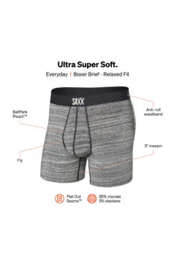 SAXX Men's Ultra Soft Boxer Brief Fly -Fashion Panty Shop sxbb30f shg 1form f fa23 tech